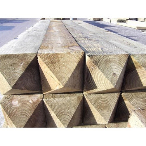 150mm x 150mm Softwood Fence Post With 4 Way Weather (pointed top)