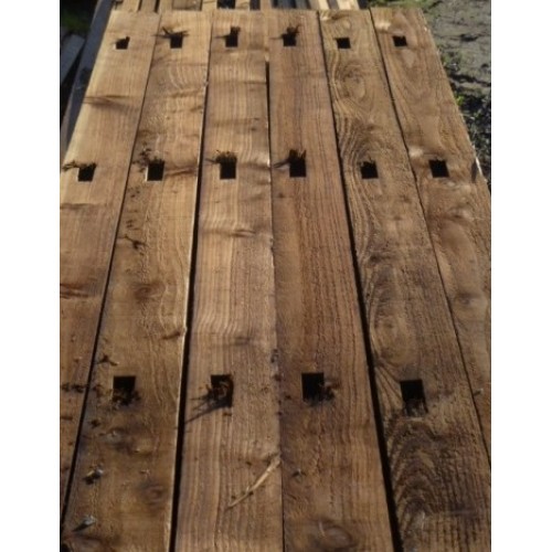 100mm x 100mm Softwood Morticed Intermediate Fence Post: with Half Back Weather